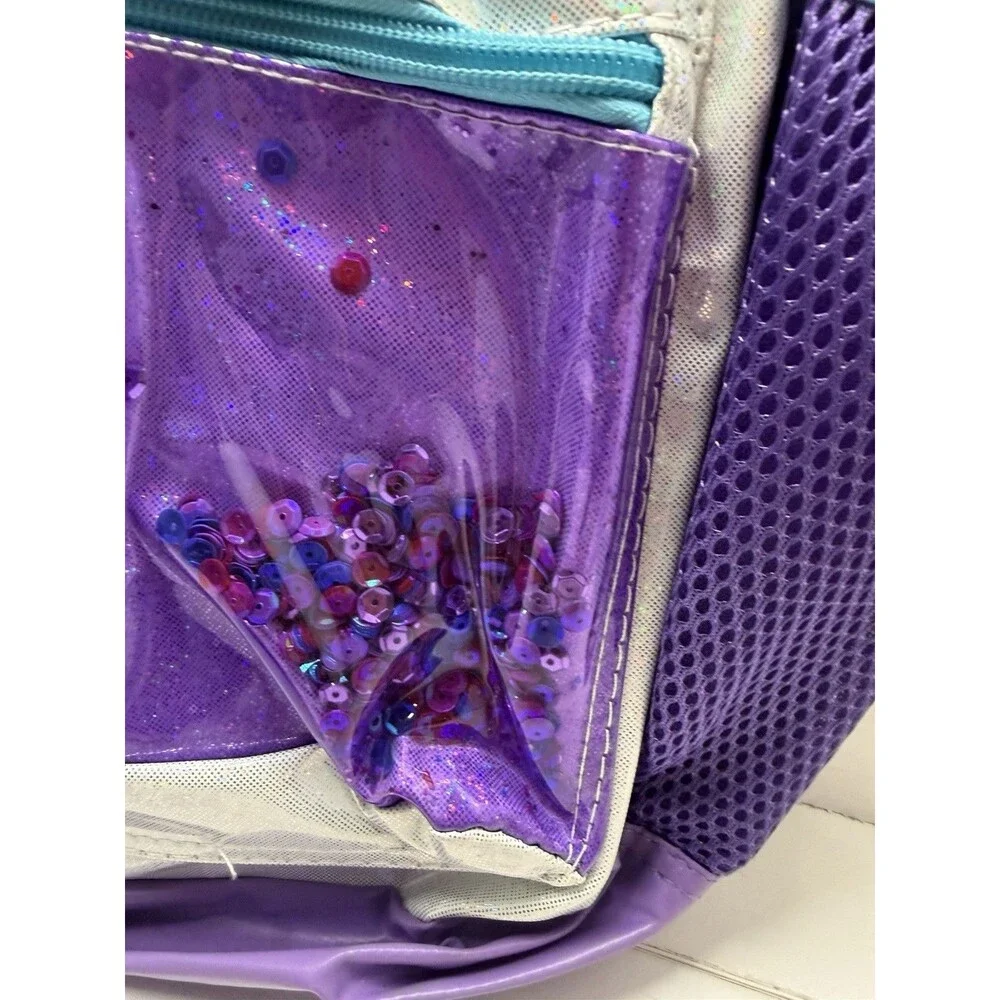 LOL Surprise Backpack 17” Book Bag Purple Shiny With Laptop Sleeve And Pockets